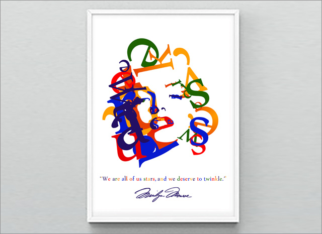 Marilyn Monroe letter Art